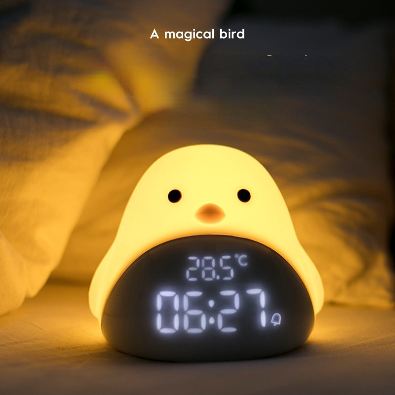 Smart Multi-Function Alarm Clock LED Display Lovely Birds Night Light Electronic Alarm Clock for Children
