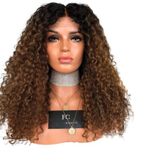 Load image into Gallery viewer, Women Wig Black Brown Mid-Length Small Curly Hair Long Hair Hood W270
