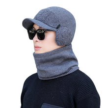 Lade das Bild in den Galerie-Viewer, Warm Winter Knit Beanie Hats Fleece-Lined Men's Ear Protection Student Windproof Cycling Scarf Unisex
