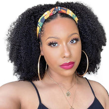 Load image into Gallery viewer, Women Wig African Headband Black Small Curly Hair Sports Afro W103
