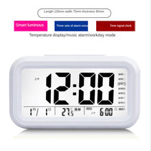 Load image into Gallery viewer, Smart Multi-Function Alarm Clock LED Display Voice Time Rechargeable/Battery Type Three Sets of Alarm
