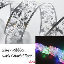 Load image into Gallery viewer, 2m/5m LED Light Christmas Ribbon Bows with LED Christmas Tree Ornaments New Year Home Decor

