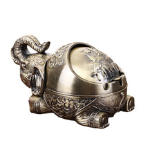 Load image into Gallery viewer, Ashtray Creative Lucky Elephant Metal Tea Table Craft Decoration Windproof Cover Elephant
