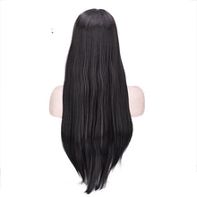 Lade das Bild in den Galerie-Viewer, Women Wig Black Fashion High-Temperature Fiber Black Headgear W424
