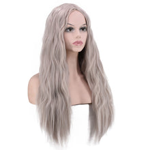 Load image into Gallery viewer, Women Wig Gray Long Curly Hair Medium Corn Curler W244
