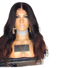 Load image into Gallery viewer, Women Wig Medium Long Curly Hair Big Wave Gradient Color W251
