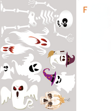 Lade das Bild in den Galerie-Viewer, 2PCs Halloween Haunted House Witch Pumpkin Lamp Ghost Bat Double-Sided Electrostatic Sticker
