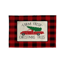 Load image into Gallery viewer, 2pcs Christmas Tablecloths Red Plaid Soft Mat Washable Fabric Table Mats Napkins Simple Design
