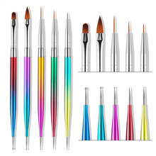 Load image into Gallery viewer, Nail Art Sculpture Pen 5PCs Gradient Rod Nail Polish Carving Brush Dotting Tools
