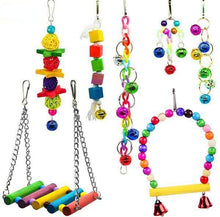 Lade das Bild in den Galerie-Viewer, Safe Non-Toxic Bird Toys Assembled Toys 7-Piece Parrot Bite Bell String
