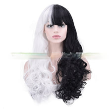 Load image into Gallery viewer, Women Wig Mid-Length Black and White Long Curly Hair Headgear W213
