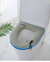 Load image into Gallery viewer, 3pcs Toilet Seat Cover Pads Embroidered Kitten    Zipper Washable Paste Universal
