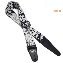 Load image into Gallery viewer, Printed Super Thick Super Soft Black and White Thermal Transfer Folk Electric Guitar Strap
