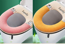 Load image into Gallery viewer, 3pcs Toilet Seat Cover Pads Cartoon Cute Four Seasons plus-Sized   Cushion Autumn and Winter Zipper
