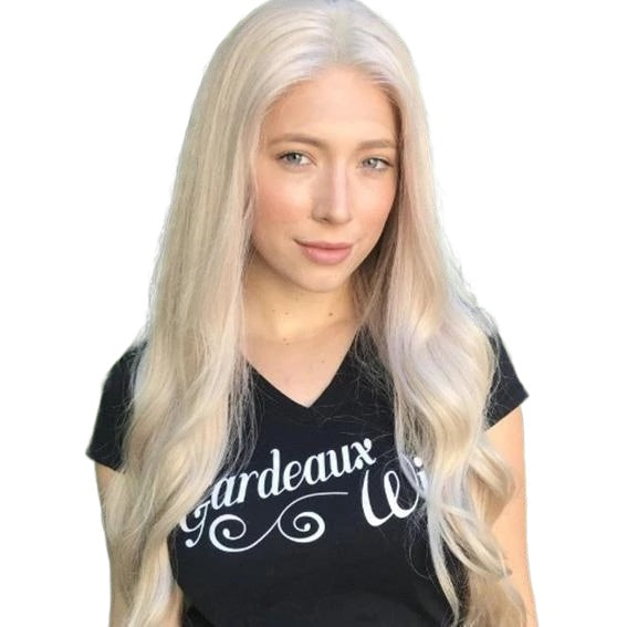 Women Wig Long Curly Hair Medium Silver Synthetic Wigs W252