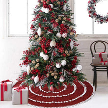 Lade das Bild in den Galerie-Viewer, 122cm Christmas Tree Skirt Round Tree Skirt Year Party Supplies
