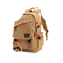 Load image into Gallery viewer, Backpack Men's Canvas with Lid Travel Backpack Female Lightweight Schoolbag Middle School Students
