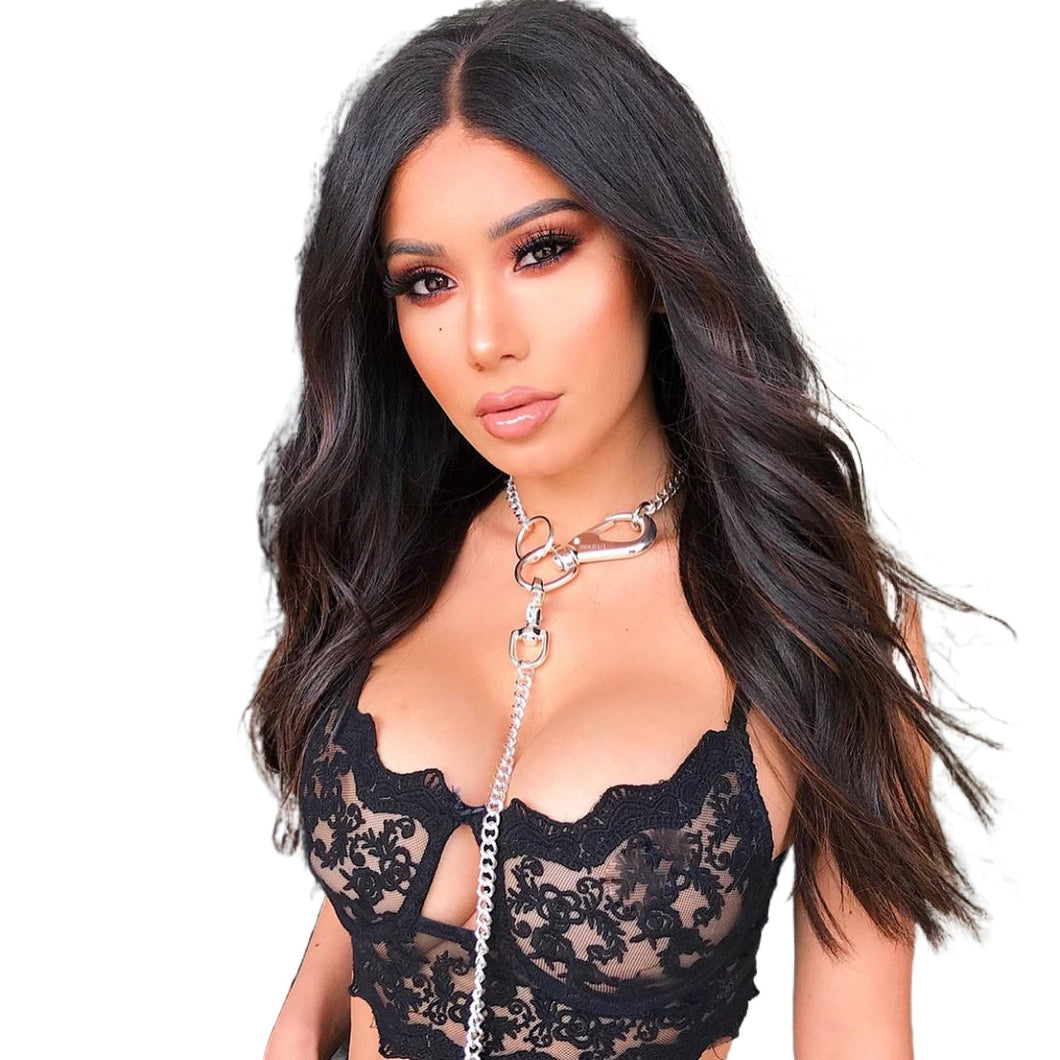 Women Wig Fashion Black Pick Brown Medium Long Curly Hair W30