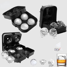 Load image into Gallery viewer, Silicone Mold 4-Piece Ice Tray Set 4 Square 4 Ball 4 Diamond Ice Cubes Mold Silicone
