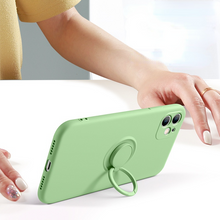 Lade das Bild in den Galerie-Viewer, Solid Color Silicone Ring Bracket Phone Case for iPhone 13 Pro Max
