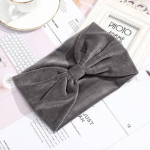 Lade das Bild in den Galerie-Viewer, 2pcs Fashion Female Knots Bow Hair Band Shiny Solid Color Velvet Headband Press Hair Headdress
