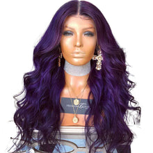 Load image into Gallery viewer, Women Wig Synthetic Wigs Medium Long Curly Hair Big Wave Purple W314

