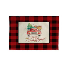 Load image into Gallery viewer, 2pcs Christmas Tablecloths Red Plaid Soft Mat Washable Fabric Table Mats Napkins Simple Design
