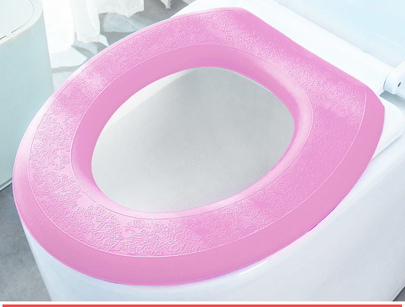 3pcs Toilet Seat Cover Pads Home Winter   Four Seasons Circle Adhesive Silicone Foam High Foaming Stickers